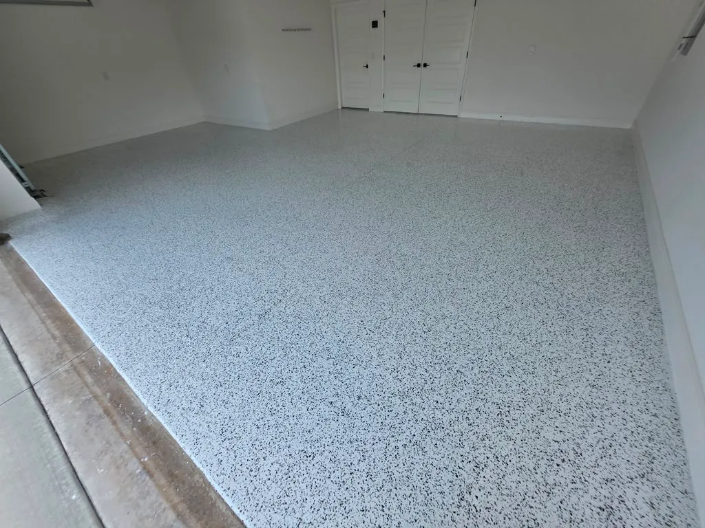 Decorative flake epoxy after