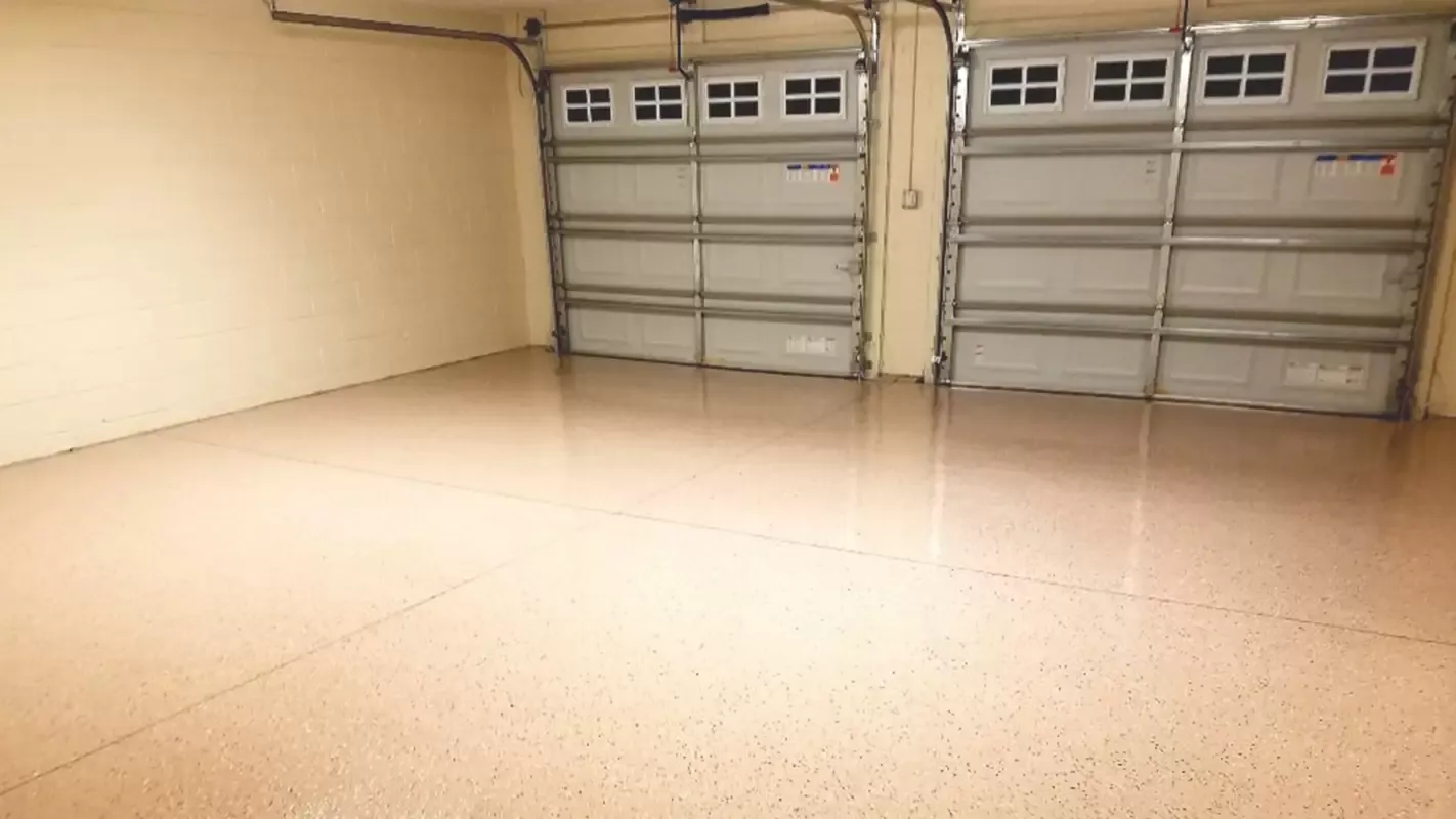 High-gloss epoxy floor after